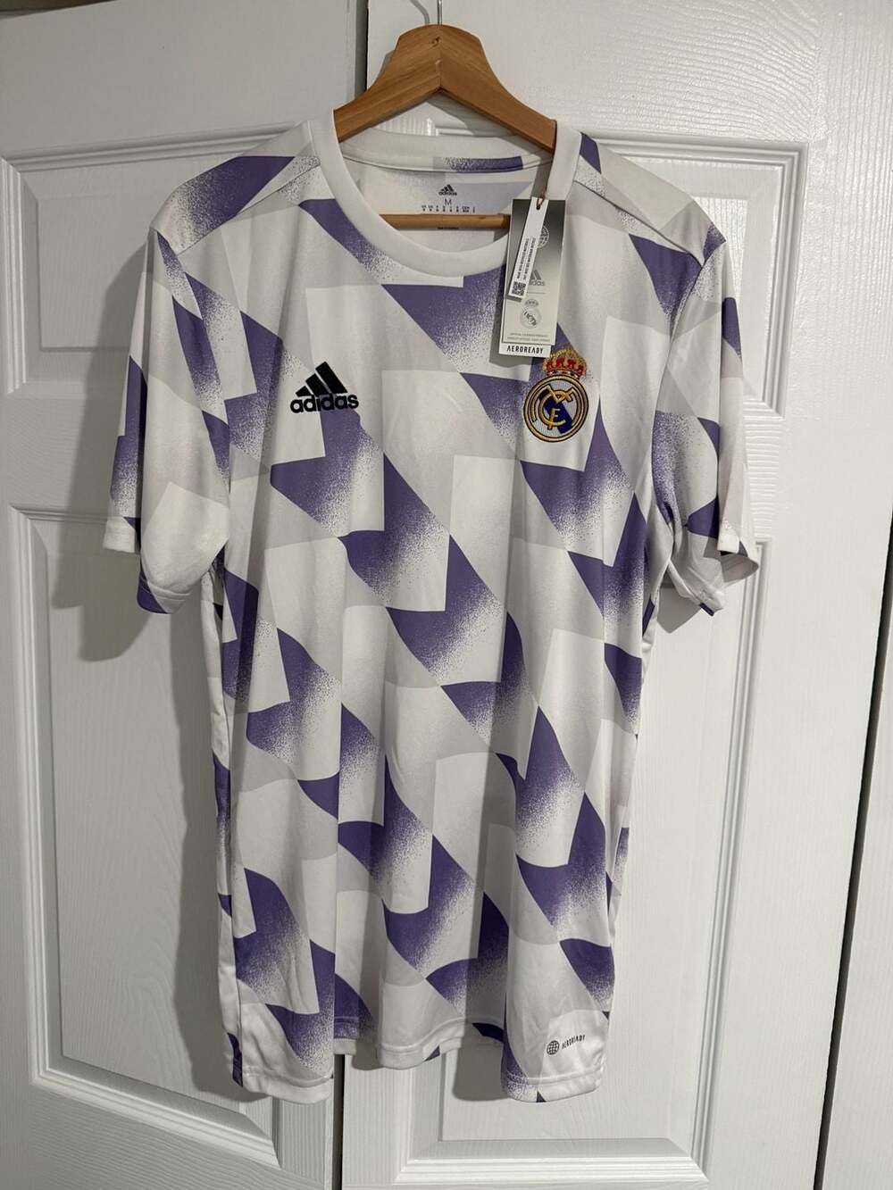 Adidas Real Madrid 22/23 Pre-Match Jersey Size M White Purple